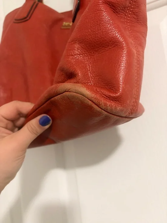 Coach Madison Burnt Orange Tote with Gold Chain-Strap - Picture 6 of 6